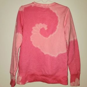 Custom Bleach Tie Dye Pink Sweat Shirt